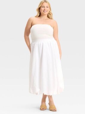 White A-Line Flowy Midi - A New Day White XXL